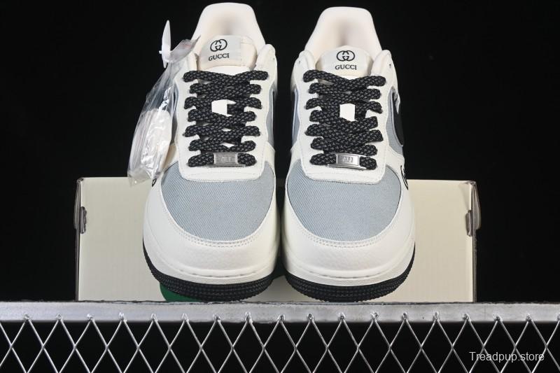 Nike Air Force 1'07 Low Gucci Collaboration White Gray Black Casual Sneakers - YF9511-808