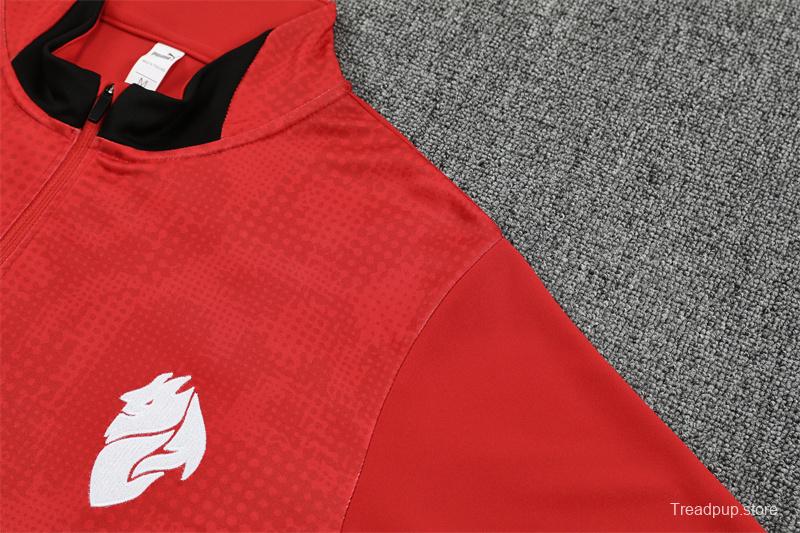 25/26 AC Milan Red Camouflage Half Zipper Jacket+Long Pants