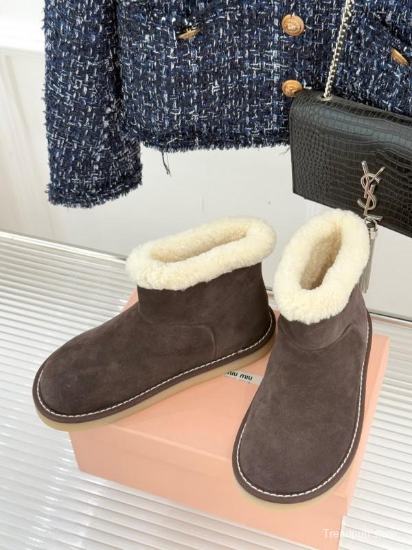 Miu Miu Retro Shearling Platform Snow Boots - KFY00300