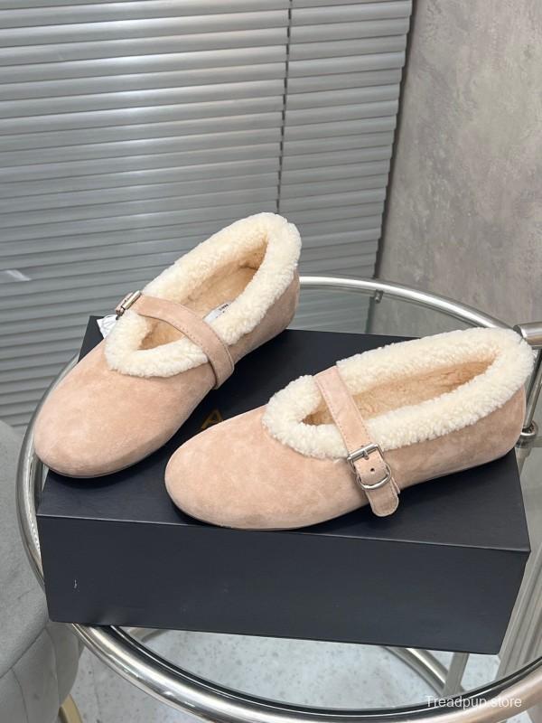 Alaia Fall/Winter 2025 Wool Mary Jane Ballet Flats - KFY00310