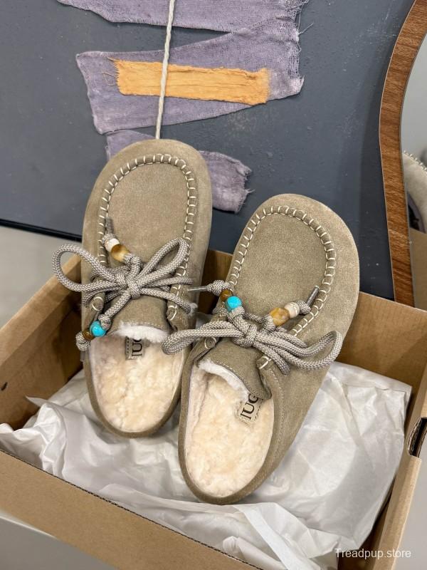 UGG 2025 SS Wool Slippers with Retro Buckle - KFY00240