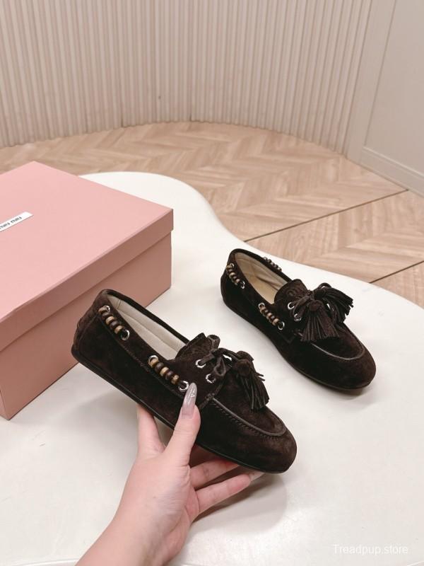 Miu Miu Fall/Winter 2025 Tassel Loafers Slip-On Shoes - LY00330