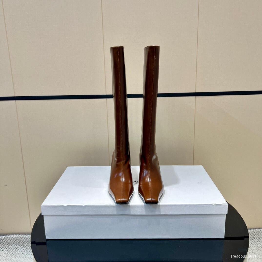 Khaite 2025 SS Square Toe Slip-On High Boots - KFY00490