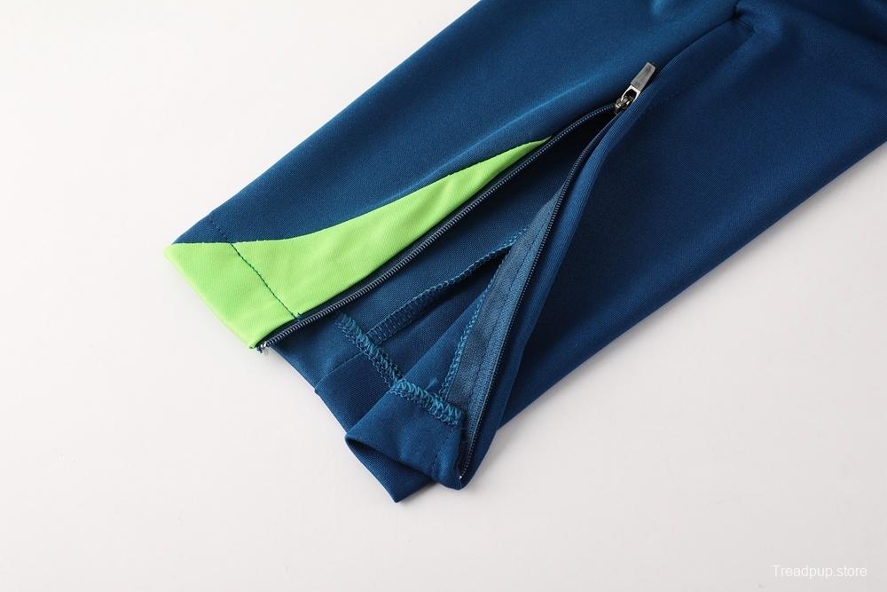 2025 Brazil Lake Green Half Zipper Jacket+Long Pants