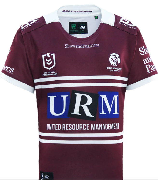 2025 Manly Warringah Sea Eagles Maroon with White Hoops Home Jersey