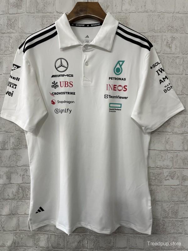 2026 F1 Mercedes-AMG Petronas F1 Team White Polo Shirt