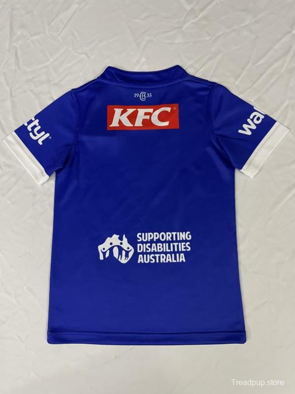 25/26 Kids Canterbury-Bankstown Bulldogs Blue with White V-Chevron Jersey