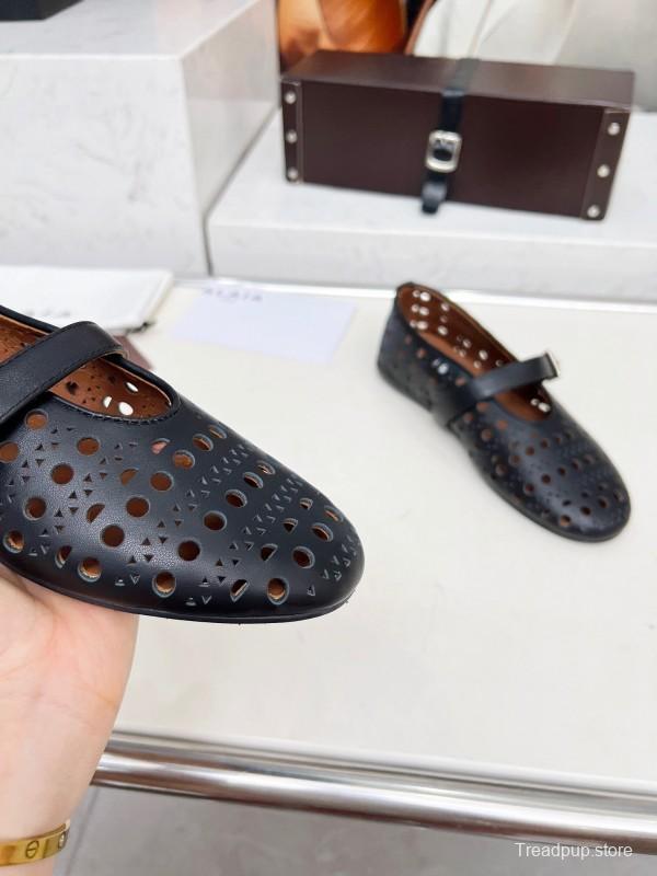 Alaia 2025/SS Perforated Ballet Flats - LY00320