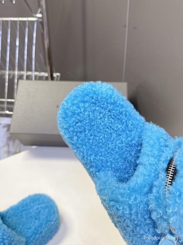 Balenciaga 2025 SS Couple Edition Coca-Cola Fur Slides - KFY00230