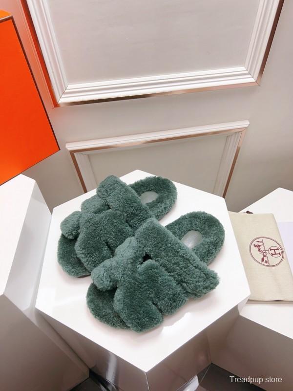 H Love Second Uncle Shoe Fur Slippers - LY00270