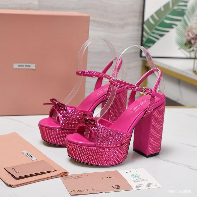 MIUMIU Bling Crystal Sandals with Swarovski Elements - KFY00340