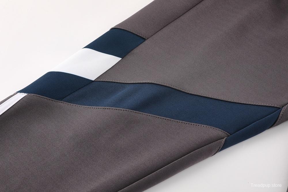 25/26 Real Madrid Light Grey Full Zipper Jacket+Long Pants