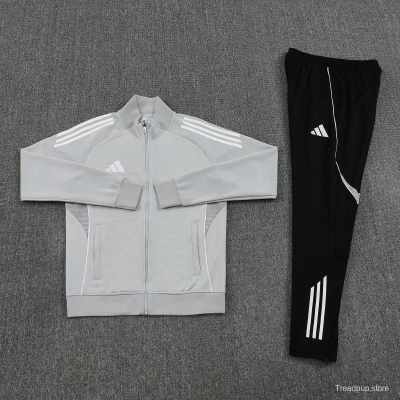2025 Adidas Grey Full Zipper Jacket+Long Pants