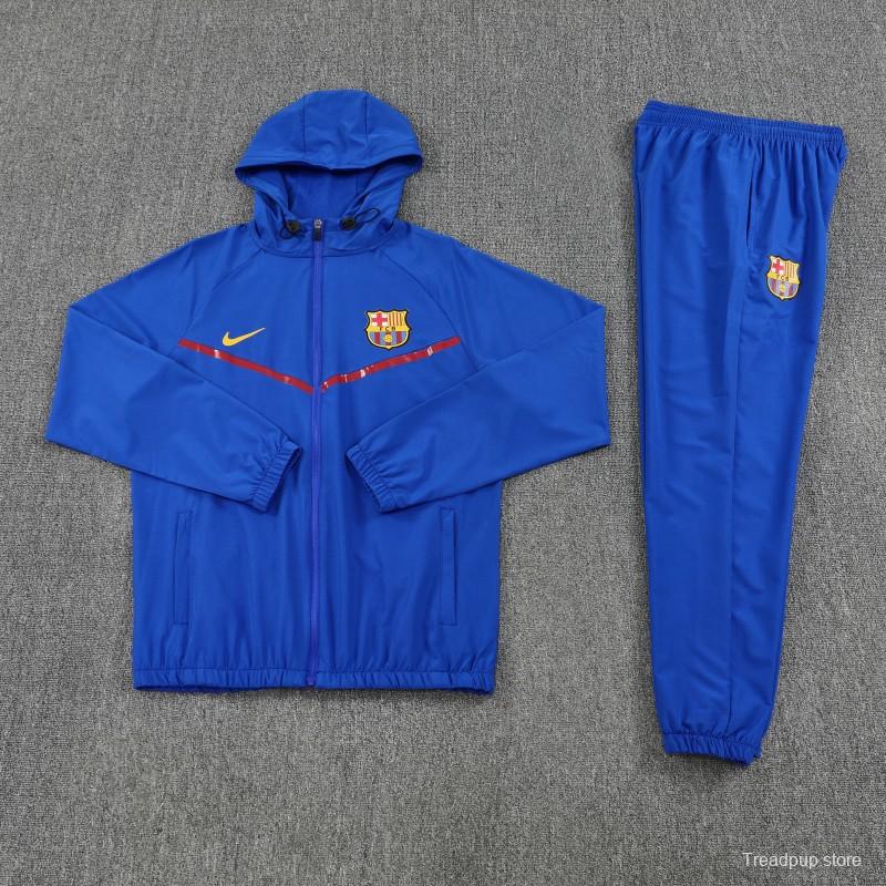 25/26 Barcelona Royal Blue Full zipper Jacket Tracksuit+ long pants