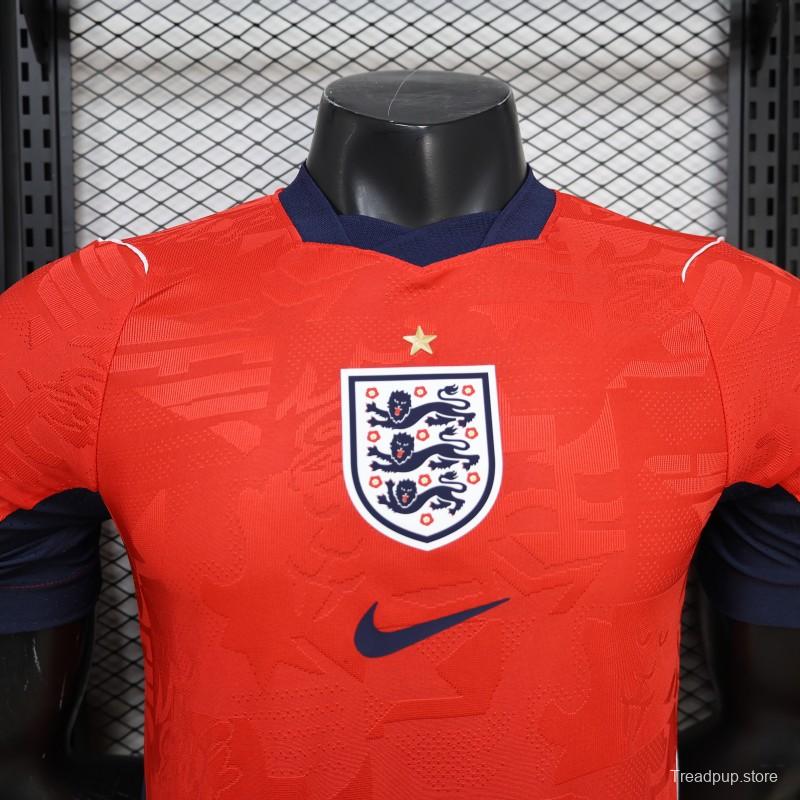 2026 Player Version England Red with Abstract Graphic Pattern Jersey