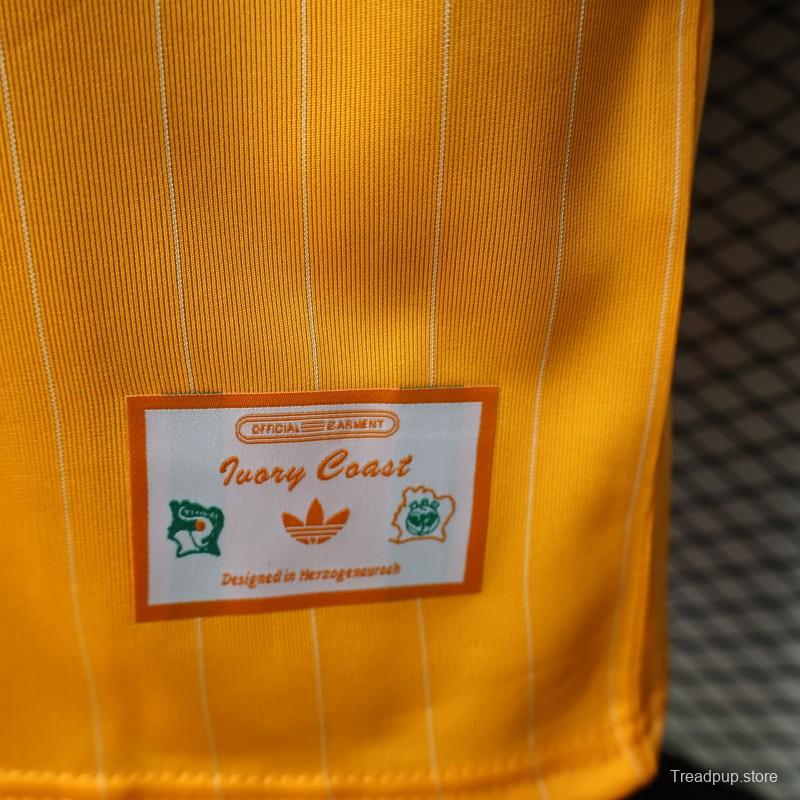 Player Version 2026 Ivory Coast Orange Terrace Icons White Jersey