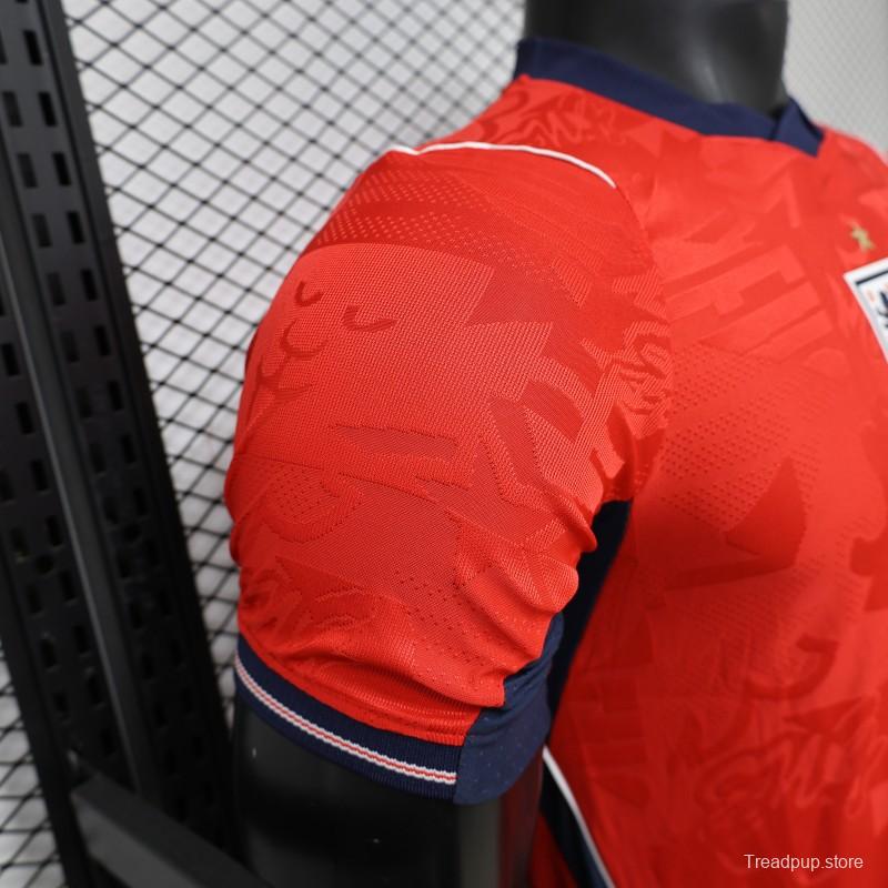 2026 Player Version England Red with Abstract Graphic Pattern Jersey
