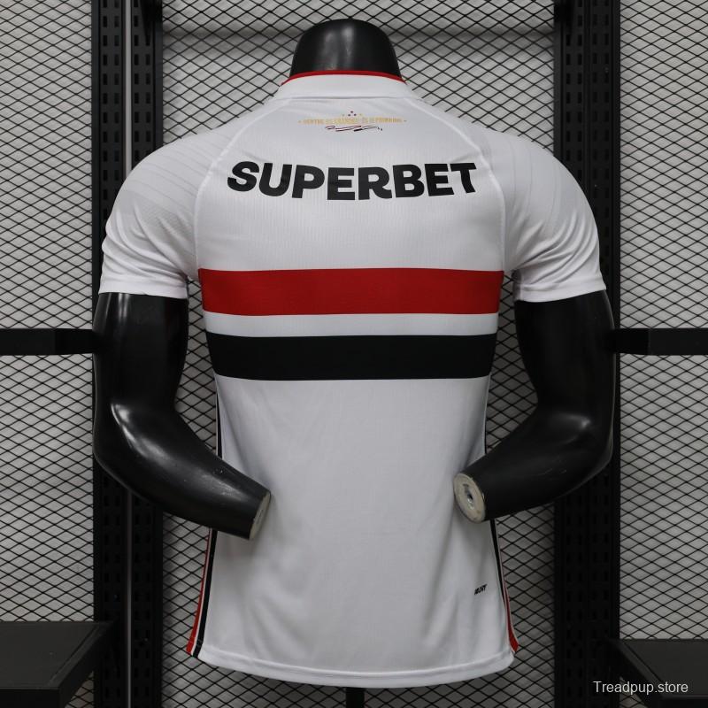 Player Version 26/27  São Paulo FC White with Red and Black Horizontal Stripes Jersey