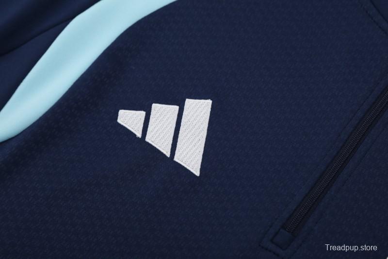 26/27  Argentina Navy Blue  Half  Zipper Jacket Tracksuit + Long Pants