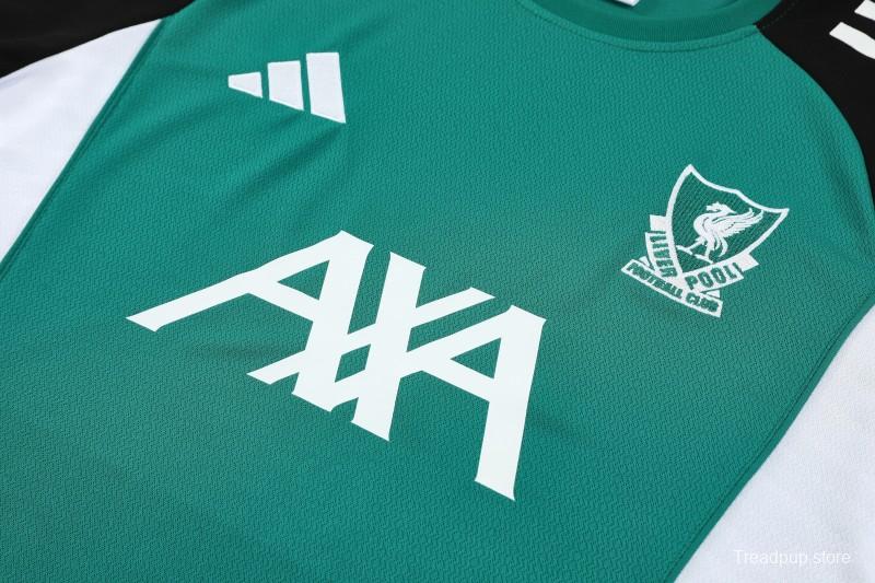 26/27 Liverpool Green & Black Short Sleeve+ Black Soccer Shorts