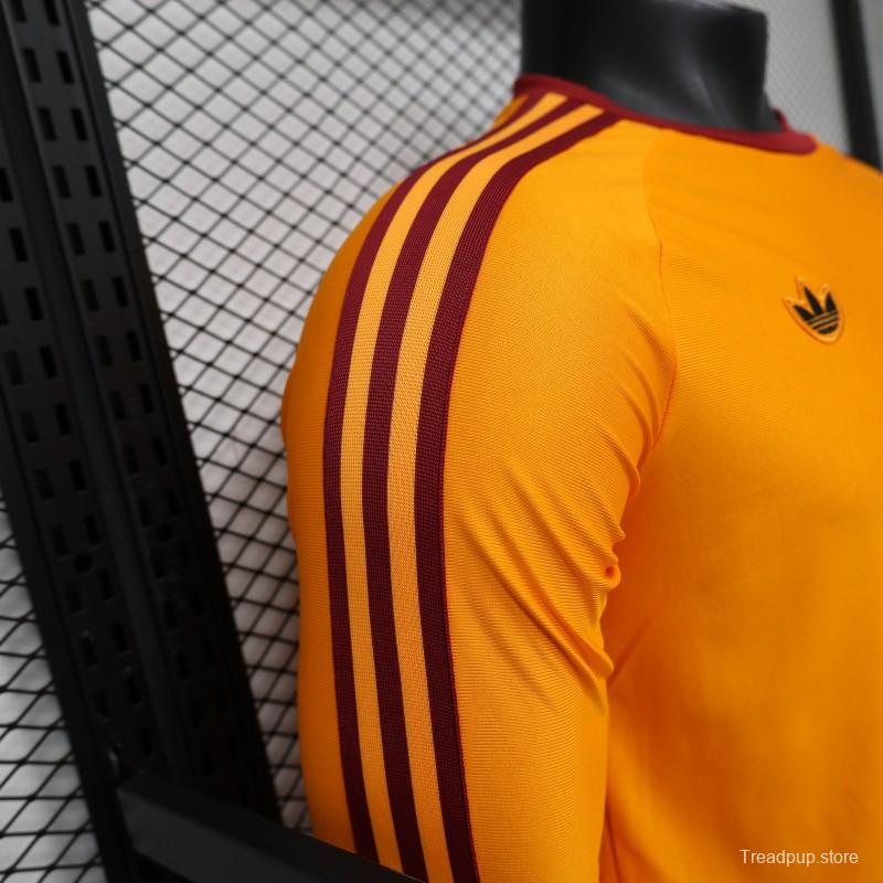 Player Version 2026 AS Roma x Adidas Originals Orange Special Edition Long Sleeve Jersey