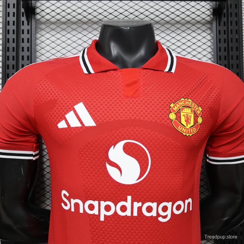 Player Version 25/26 Manchester United Red  Home Jersey