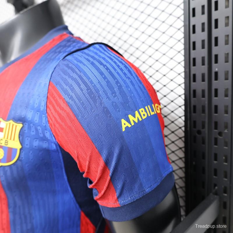 Player Version 25/26 FC Barcelona Blue & Red Vertical Stripes with Spotify Home Jersey