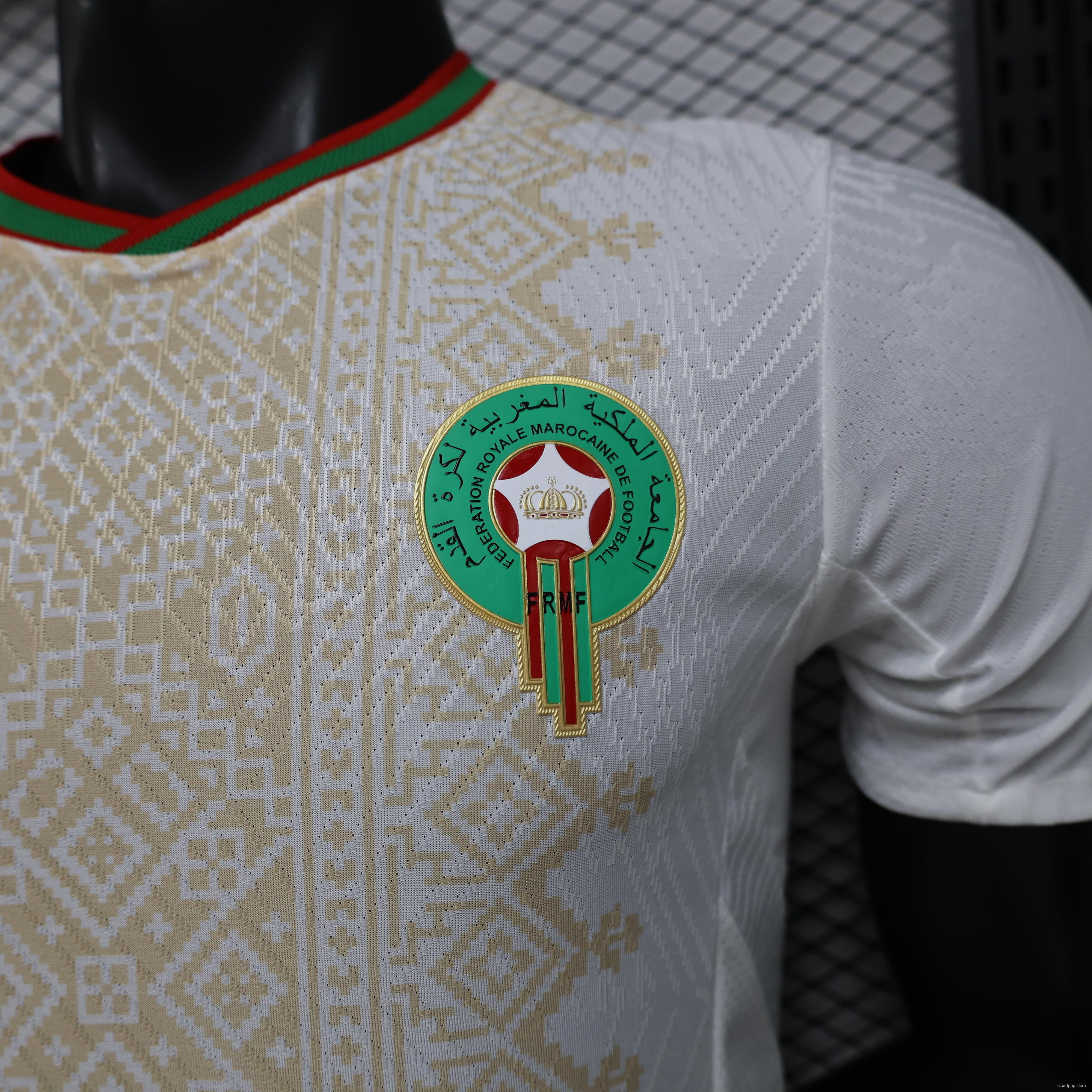 Player Version 26/27  Morocco  Away  White & Gold Amazigh Pattern Jersey
