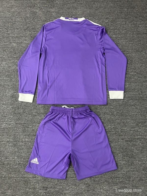 Retro Kids 16/17 Real Madrid Away Long Sleeve Jersey