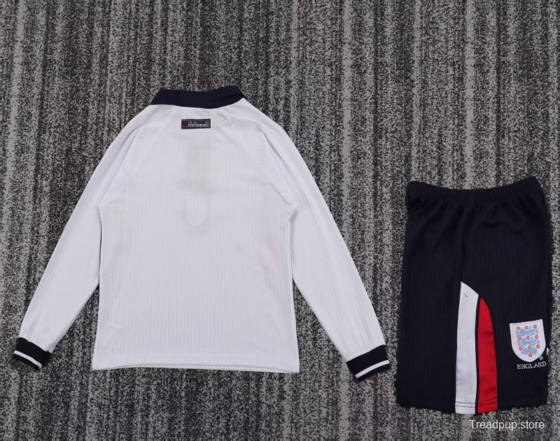 Retro Kids 1998 England Home Long Sleeve Jersey