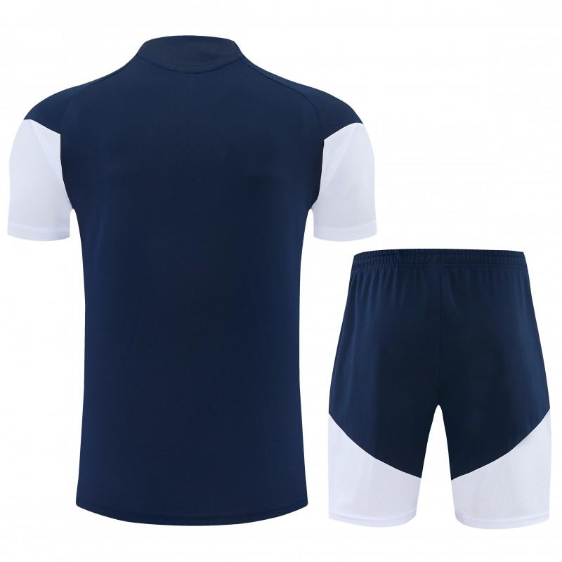 26/27 Real Madrid Navy Blue & White Short Sleeve+Soccer Shorts