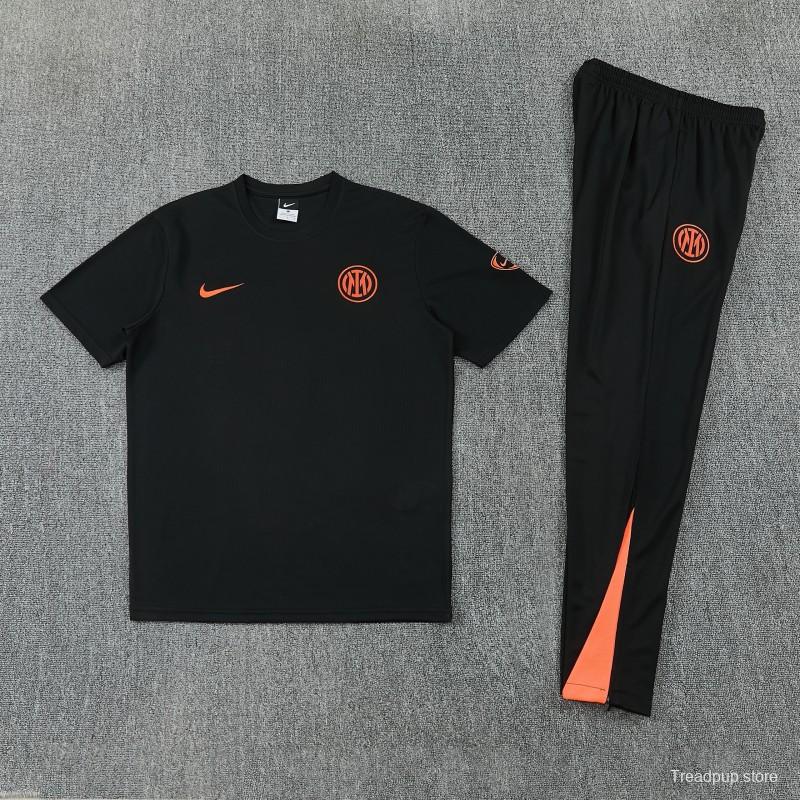 26/27 Inter Milan Black Short  Sleeve Tracksuit + Long Pants