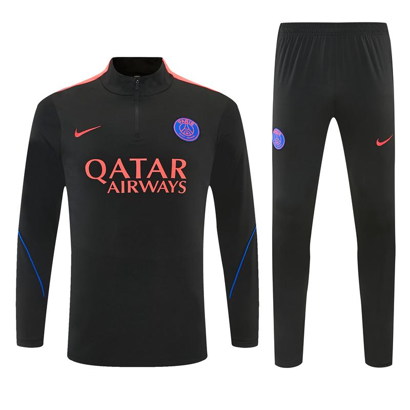 Player Version 26/27 Paris Black Half Zipper Jacket+Long Pants