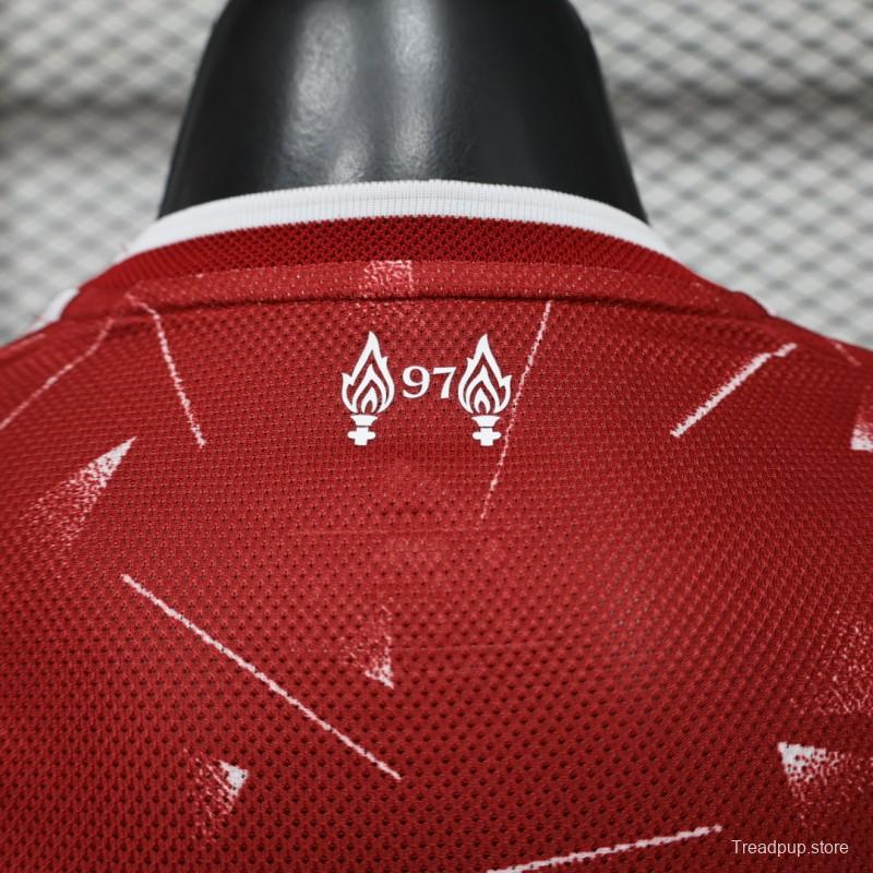 Player Version 26/27 Liverpool Red Lightning Fragment Long Sleeve Home Jersey