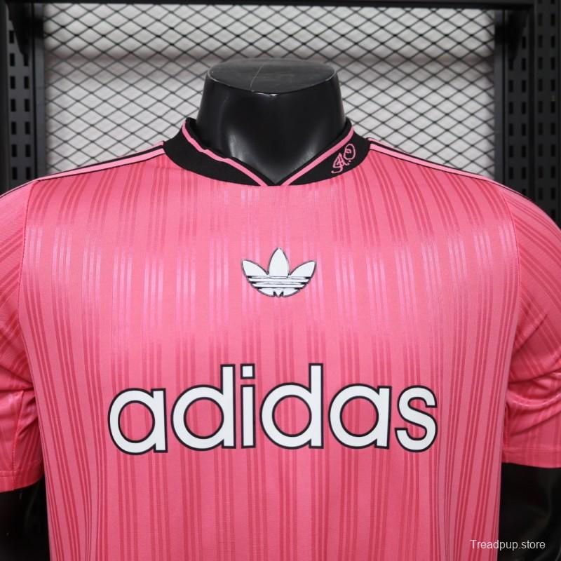Player Version 2026 Adidas Originals Pink Stripe Retro Football Jersey