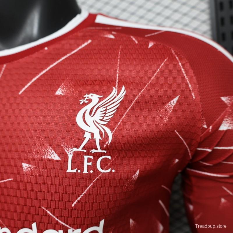 Player Version 26/27 Liverpool Red Lightning Fragment Long Sleeve Home Jersey