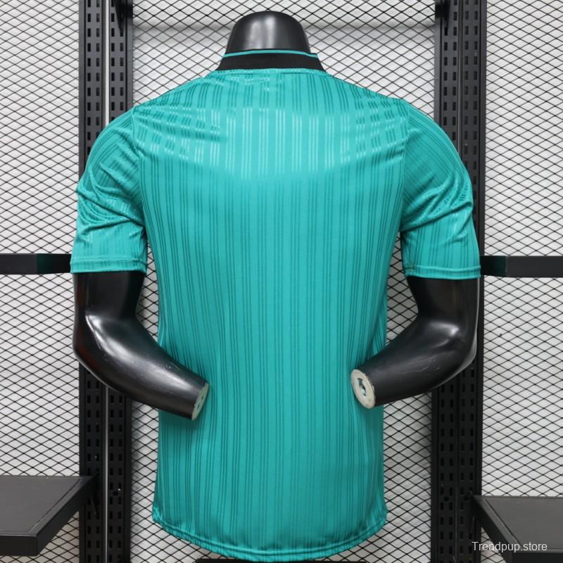 Player Version 2026  Adidas Originals Retro Style Teal Green Stripe Football Jersey