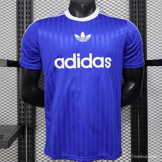 Player Version 2025 Adidas Blue with Striped Design Jersey