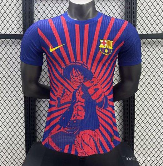 Player Version 25/26 Barcelona Blue with Anime Character Sunburst Pattern Jersey