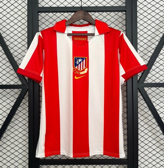 03/04 Retro Atletico Madrid Centenary Home Stadium Jersey