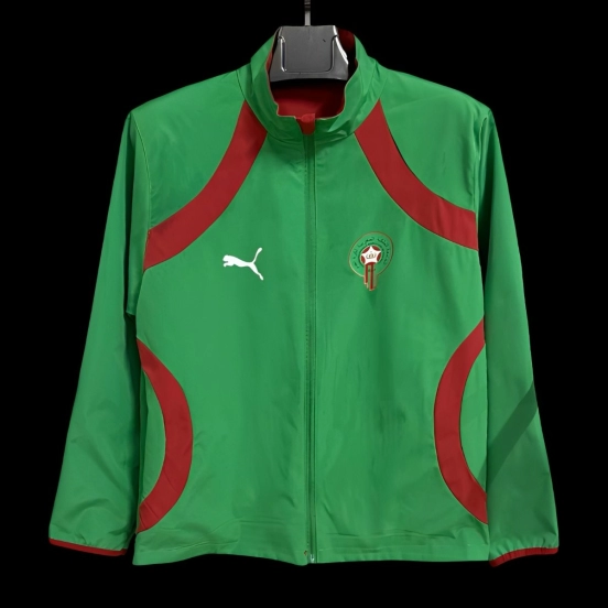 2026 Morocco Green Full Zipper Windbreaker