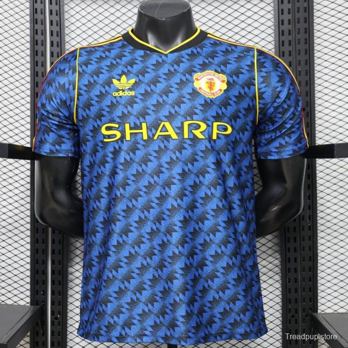 Player Version 2026 Manchester United Blue with Black  Away Jersey