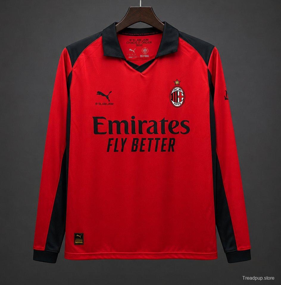 25/26 AC Milan x Slam Jam Limited Edition Long Sleeve Red Forth Jersey