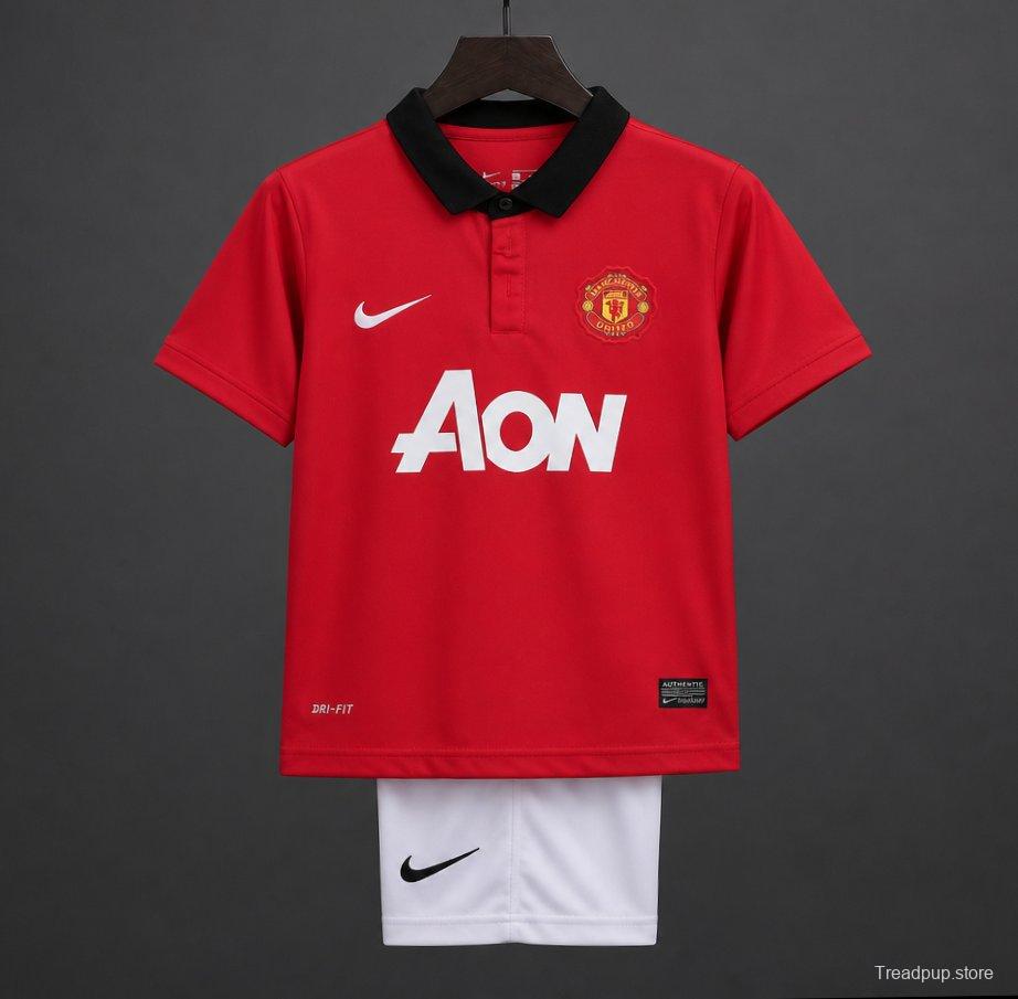 Retro Kids 13/14 Manchester United Red Home Jersey
