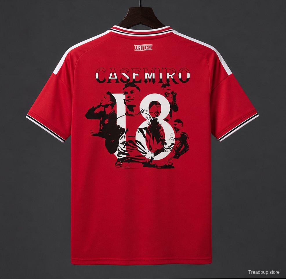 26/27 Manchester United Home Jersey with Casemiro Special Edition Print Red