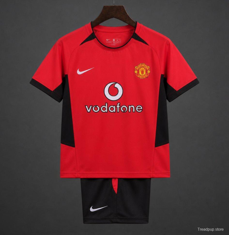 Retro Kids 02/04 Manchester United Home Jersey