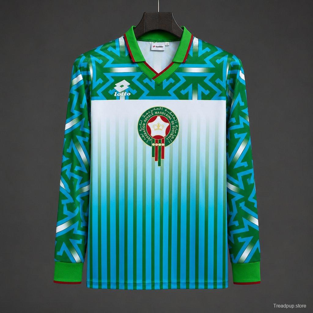 Retro 1994 Morocco Home Away Green Long Sleeve Jersey
